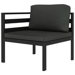 4 Piece Garden Lounge Set with Cushions Aluminium Anthracite