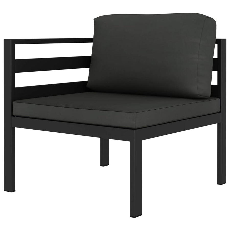4 Piece Garden Lounge Set with Cushions Aluminium Anthracite