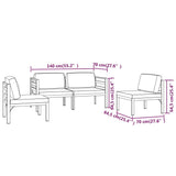 4 Piece Garden Lounge Set with Cushions Aluminium Anthracite - Close-Up Angle