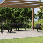 4 Piece Garden Lounge Set with Cushions Aluminium Anthracite