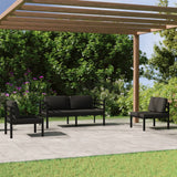 4 Piece Garden Lounge Set with Cushions Aluminium Anthracite