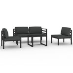 5 Piece Garden Lounge Set with Cushions Aluminium Anthracite