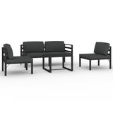 5 Piece Garden Lounge Set with Cushions Aluminium Anthracite - Front View