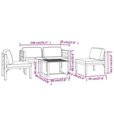 5 Piece Garden Lounge Set with Cushions Aluminium Anthracite - Extra Image