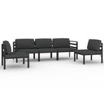 5 Piece Garden Lounge Set with Cushions Aluminium Anthracite