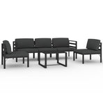 6 Piece Garden Lounge Set with Cushions Aluminium Anthracite