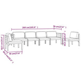 6 Piece Garden Lounge Set with Cushions Aluminium Anthracite - Close-Up Angle