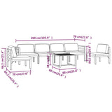 7 Piece Garden Lounge Set with Cushions Aluminium Anthracite - Extra Image