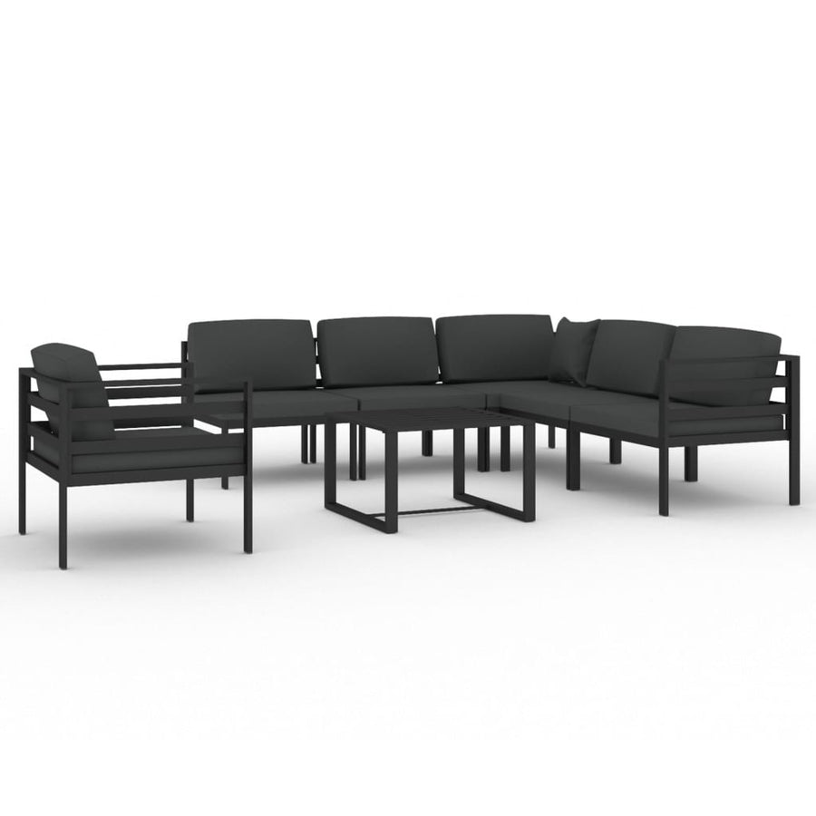 7 Piece Garden Lounge Set with Cushions Aluminium Anthracite