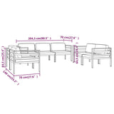 7 Piece Garden Lounge Set with Cushions Aluminium Anthracite - Close-Up Angle