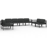 8 Piece Garden Lounge Set with Cushions Aluminium Anthracite