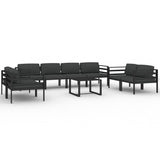9 Piece Garden Lounge Set with Cushions Aluminium Anthracite
