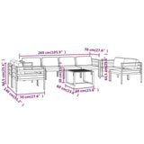 9 Piece Garden Lounge Set with Cushions Aluminium Anthracite - Extra Image