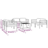 7 Piece Garden Lounge Set with Cushions Aluminium Anthracite - Close-Up Angle