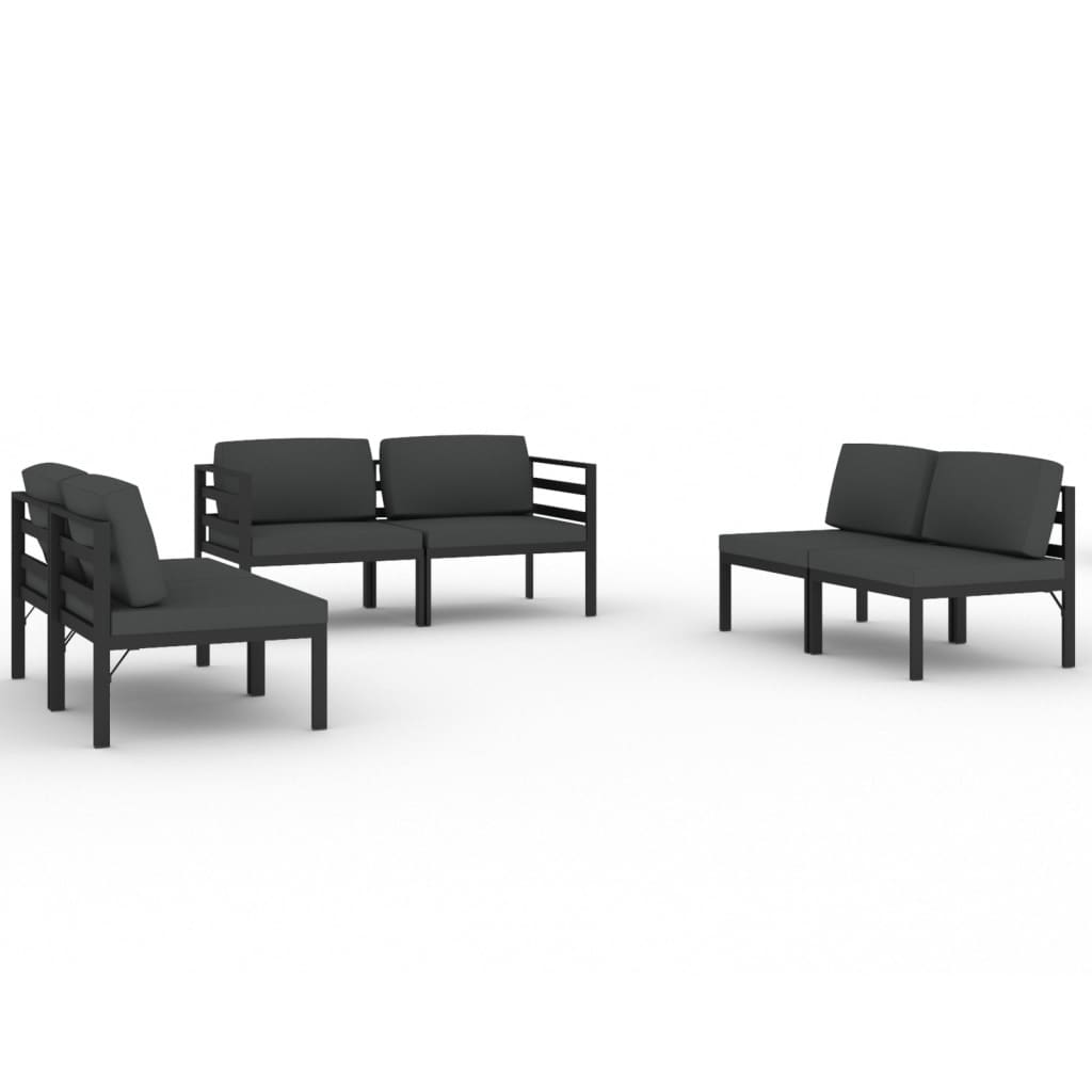 6 Piece Garden Lounge Set with Cushions Aluminium Anthracite