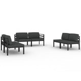 6 Piece Garden Lounge Set with Cushions Aluminium Anthracite