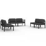 6 Piece Garden Lounge Set with Cushions Aluminium Anthracite