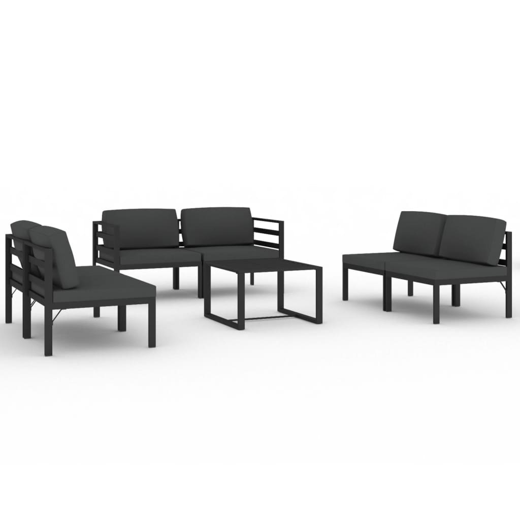 7 Piece Garden Lounge Set with Cushions Aluminium Anthracite