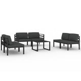 7 Piece Garden Lounge Set with Cushions Aluminium Anthracite