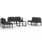 7 Piece Garden Lounge Set with Cushions Aluminium Anthracite