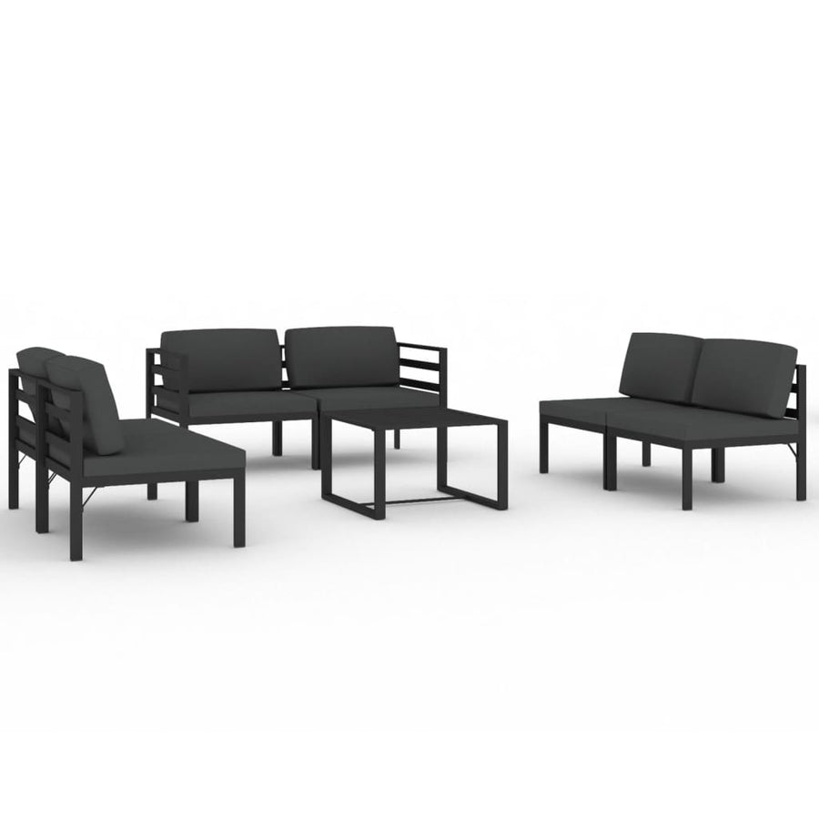 7 Piece Garden Lounge Set with Cushions Aluminium Anthracite
