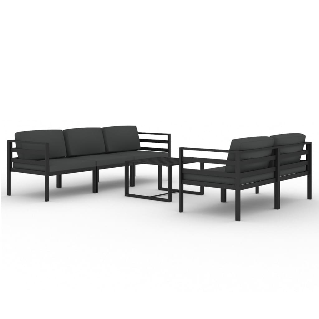 6 Piece Garden Lounge Set with Cushions Aluminium Anthracite