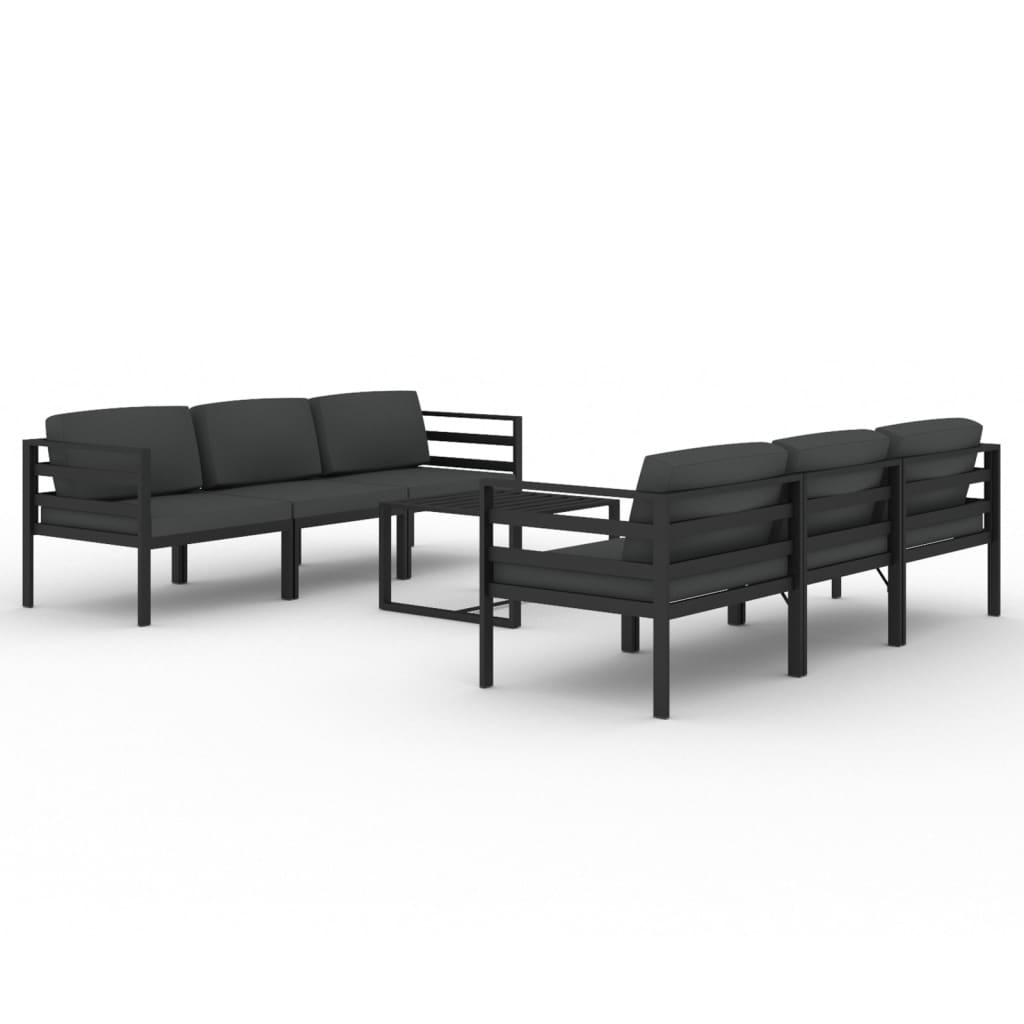 7 Piece Garden Lounge Set with Cushions Aluminium Anthracite
