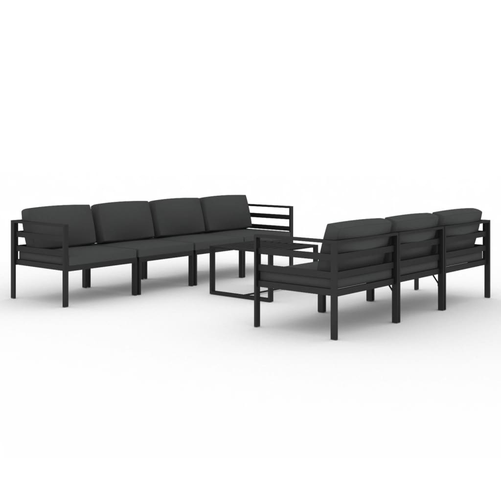 8 Piece Garden Lounge Set with Cushions Aluminium Anthracite