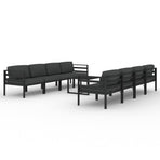 9 Piece Garden Lounge Set with Cushions Aluminium Anthracite