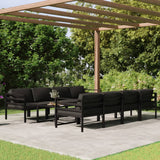 9 Piece Garden Lounge Set with Cushions Aluminium Anthracite