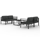 5 Piece Garden Lounge Set with Cushions Aluminium Anthracite
