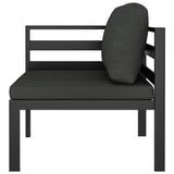 5 Piece Garden Lounge Set with Cushions Aluminium Anthracite - Top-Down View