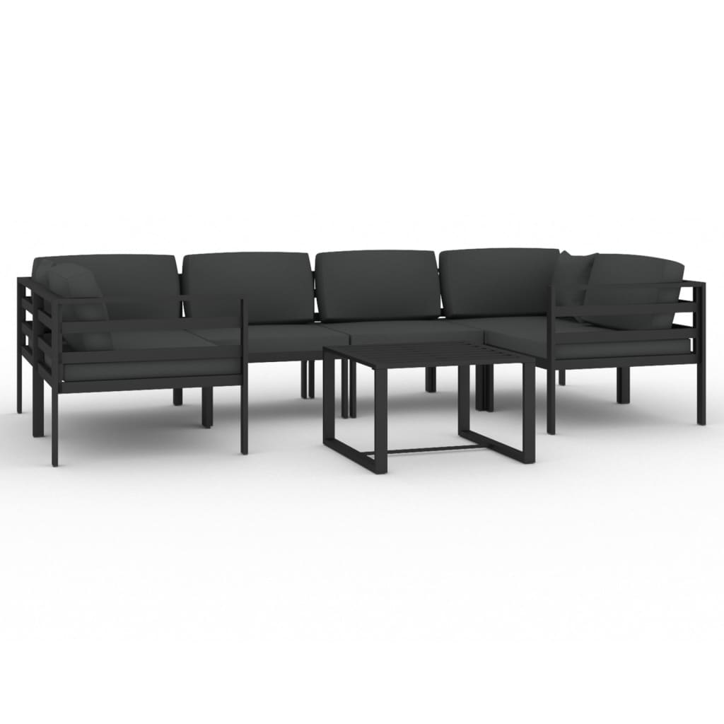 7 Piece Garden Lounge Set with Cushions Aluminium Anthracite