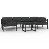 7 Piece Garden Lounge Set with Cushions Aluminium Anthracite