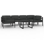 7 Piece Garden Lounge Set with Cushions Aluminium Anthracite