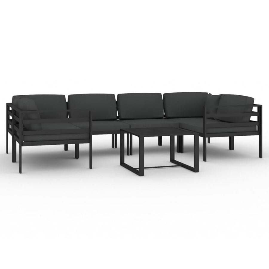 7 Piece Garden Lounge Set with Cushions Aluminium Anthracite