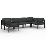 6 Piece Garden Lounge Set with Cushions Aluminium Anthracite