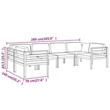 6 Piece Garden Lounge Set with Cushions Aluminium Anthracite