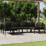 6 Piece Garden Lounge Set with Cushions Aluminium Anthracite