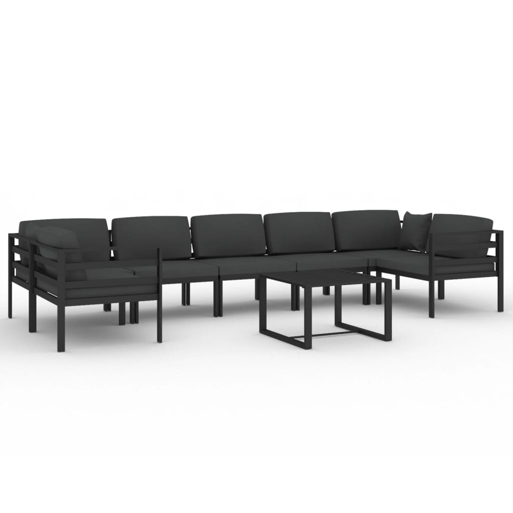 8 Piece Garden Lounge Set with Cushions Aluminium Anthracite