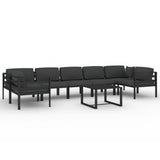 8 Piece Garden Lounge Set with Cushions Aluminium Anthracite