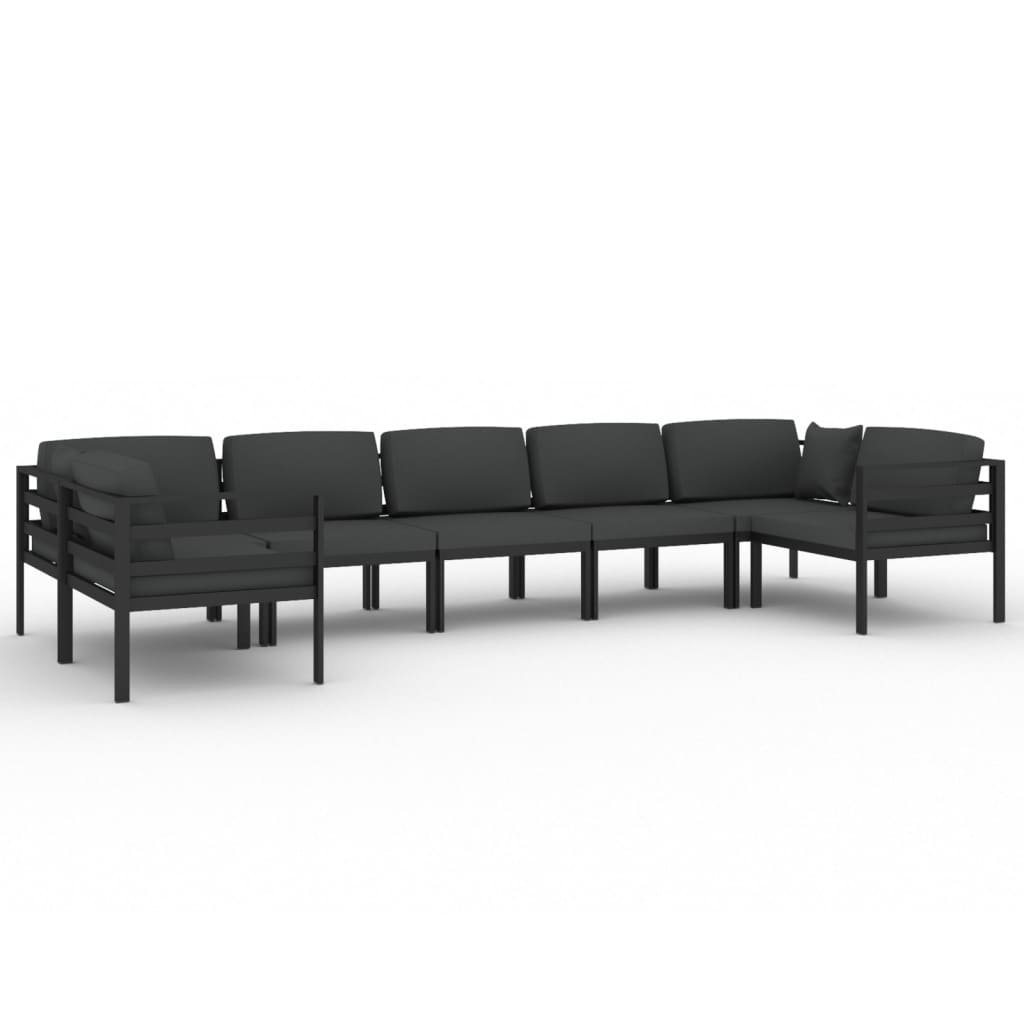 7 Piece Garden Lounge Set with Cushions Aluminium Anthracite