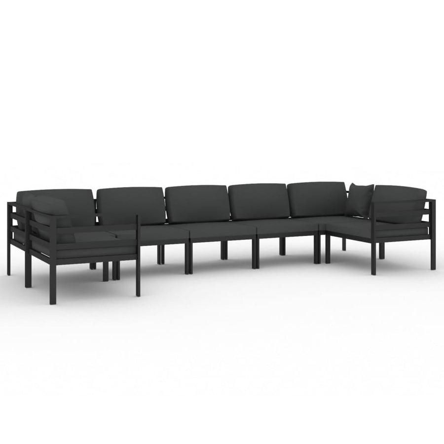 7 Piece Garden Lounge Set with Cushions Aluminium Anthracite