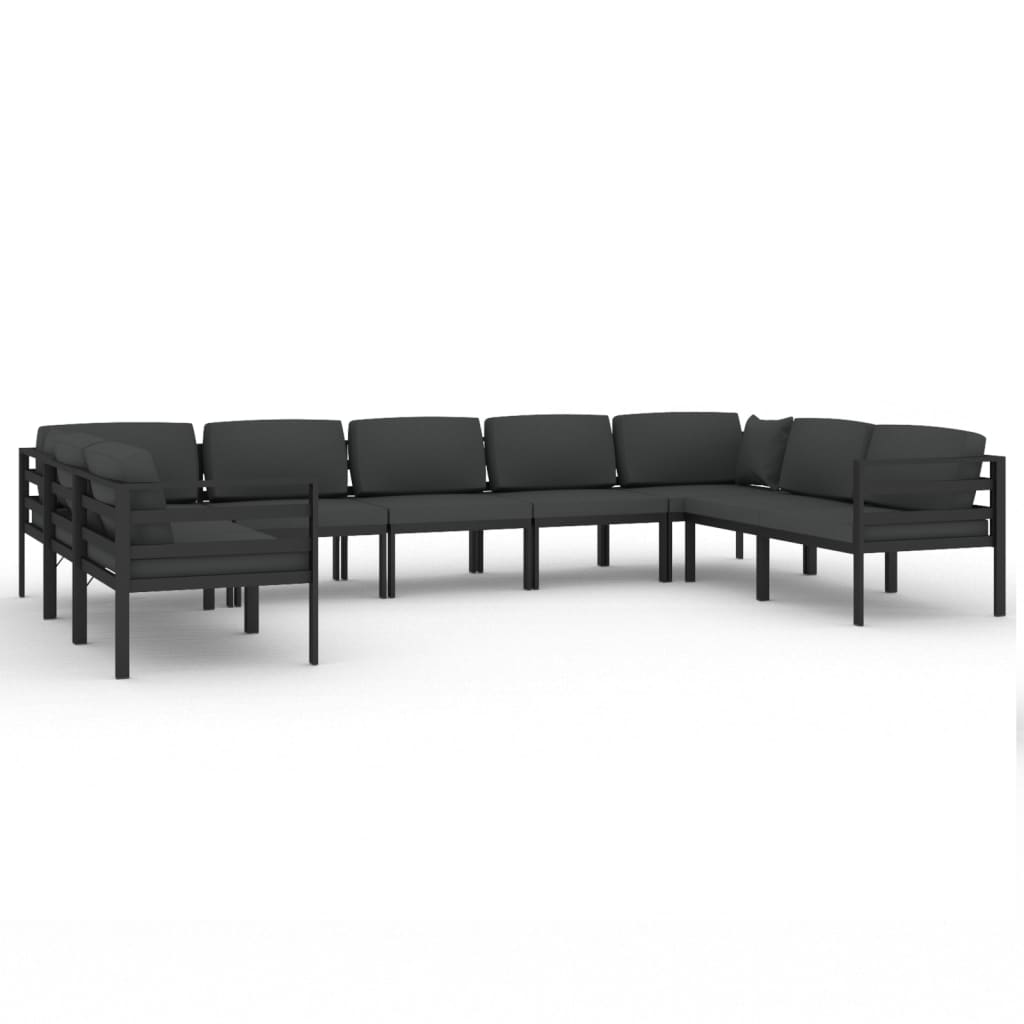 9 Piece Garden Lounge Set with Cushions Aluminium Anthracite