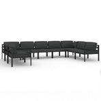9 Piece Garden Lounge Set with Cushions Aluminium Anthracite