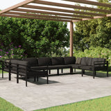 9 Piece Garden Lounge Set with Cushions Aluminium Anthracite