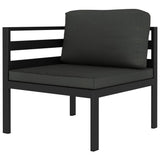10 Piece Garden Lounge Set with Cushions Aluminium Anthracite - Side View