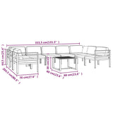 10 Piece Garden Lounge Set with Cushions Aluminium Anthracite - Extra Image