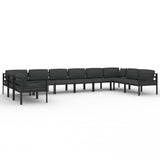 10 Piece Garden Lounge Set with Cushions Aluminium Anthracite