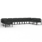 10 Piece Garden Lounge Set with Cushions Aluminium Anthracite